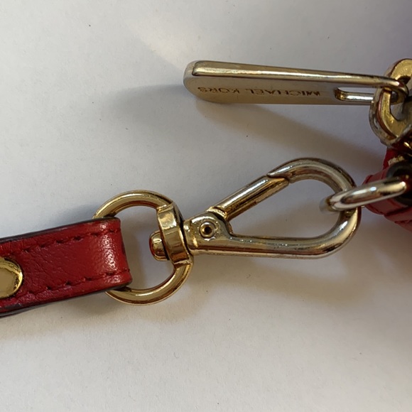 Michael Kors Red Ostrich Print Leather Wristlet Wallet - Picture 5 of 11